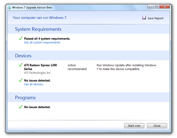 Windows 7 Upgrade Avisor
