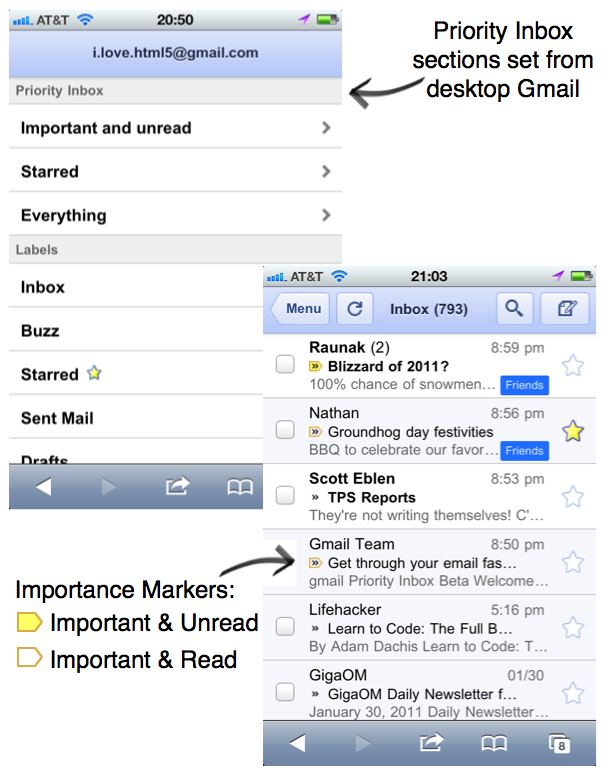 Priority Inbox for Mobile