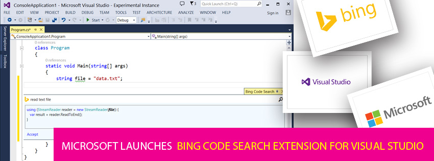Microsoft launches Bing Code Search extension for Visual Studio